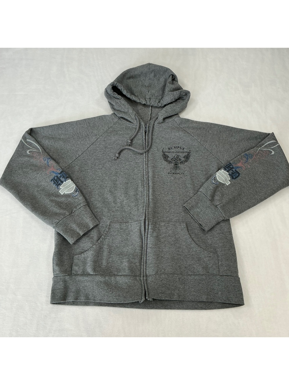 Harley-Davidson Bumpus Jackson, TN Gray Zip-Up Hoodie Sweatshirt